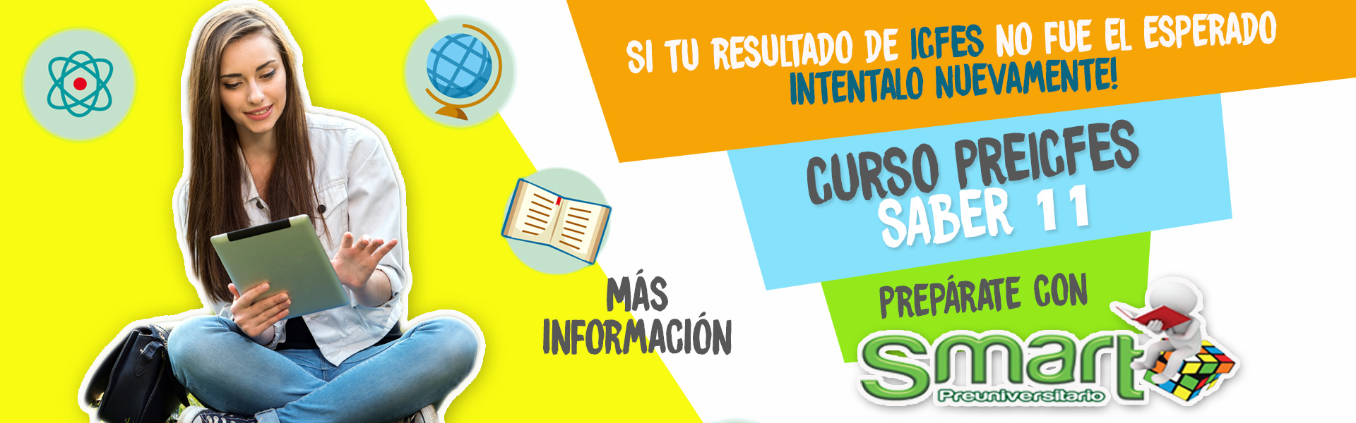 Banner Curso Intensivo Preicfes saber 11 prueba marzo 2020 calendario b